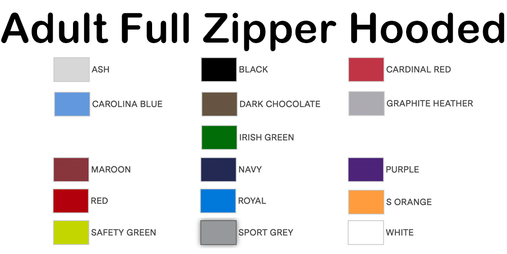 Colors2Adult Zipper Hooded