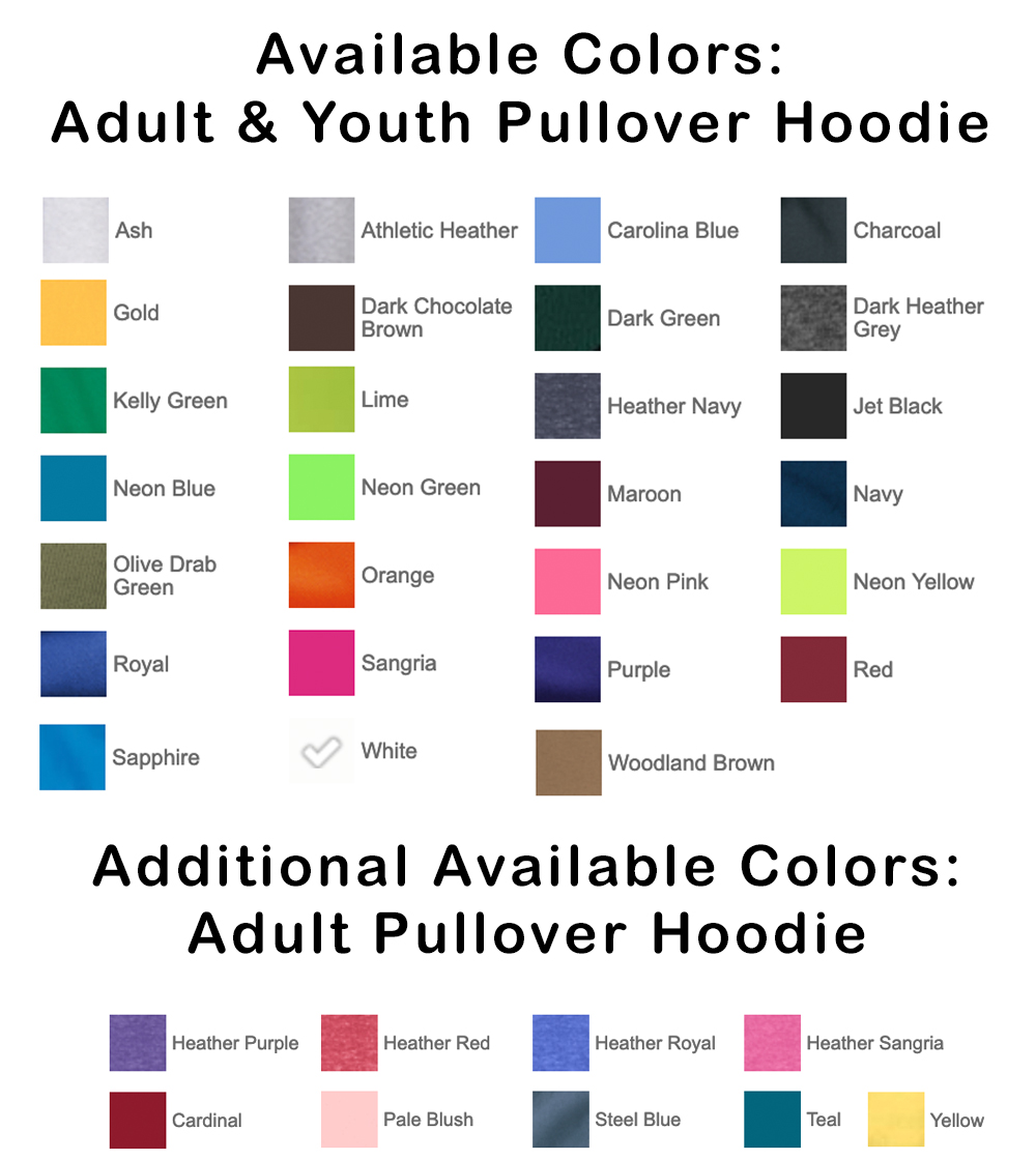 Sweatshirt Color Palette - all pullover hoodies